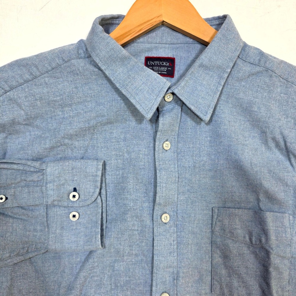 UNTUCKit Button Down Shirt Mens XXXL Blue Long Sleeve Casual Oxford Classic